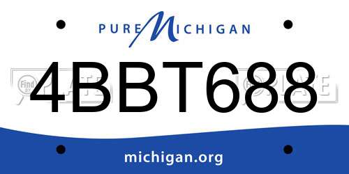 4BBT688 Michigan License Plate