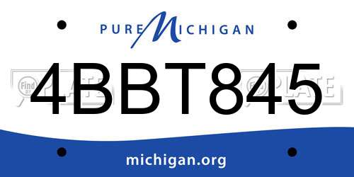 4BBT845 Michigan License Plate