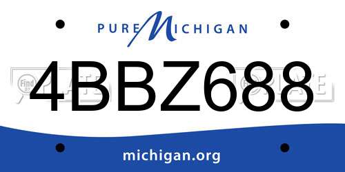 4BBZ688 Michigan License Plate