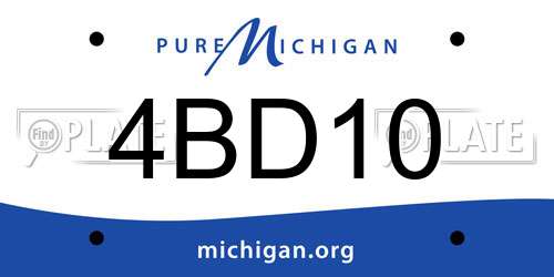 4BD10 Michigan License Plate