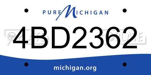 4BD2362 Michigan License Plate