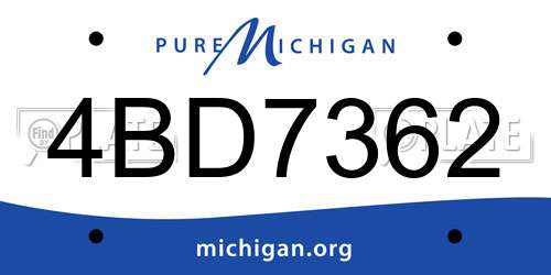 4BD7362 Michigan License Plate