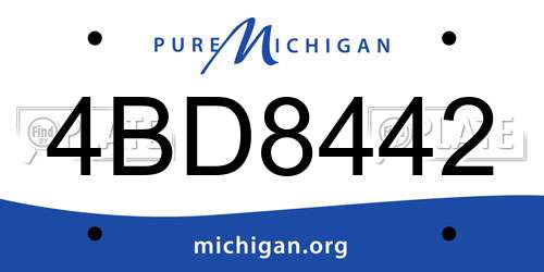 4BD8442 Michigan License Plate