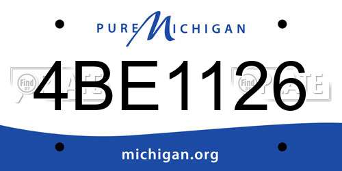 4BE1126 Michigan License Plate