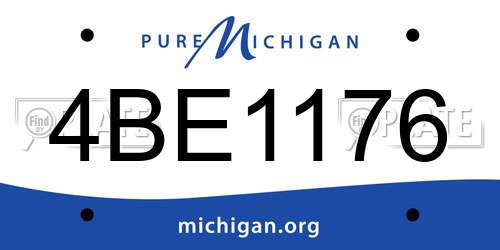 4BE1176 Michigan License Plate