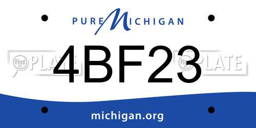 4BF23 Michigan License Plate