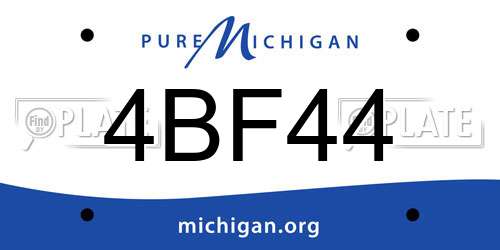4BF44 Michigan License Plate