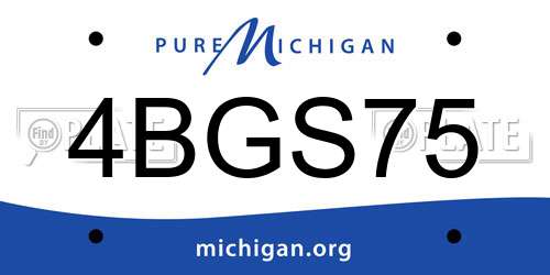4BGS75 Michigan License Plate