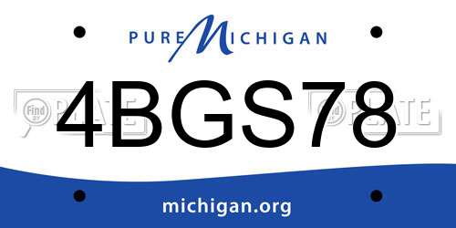 4BGS78 Michigan License Plate