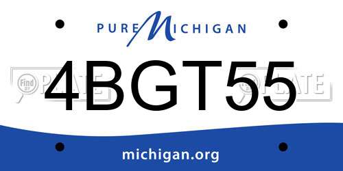 4BGT55 Michigan License Plate