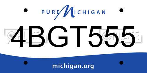 4BGT555 Michigan License Plate