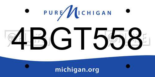 4BGT558 Michigan License Plate