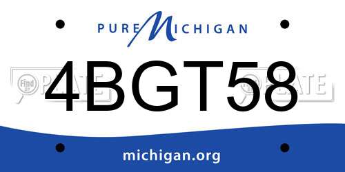 4BGT58 Michigan License Plate