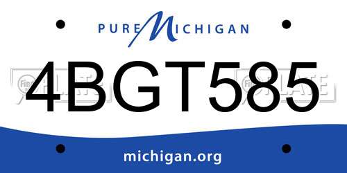 4BGT585 Michigan License Plate