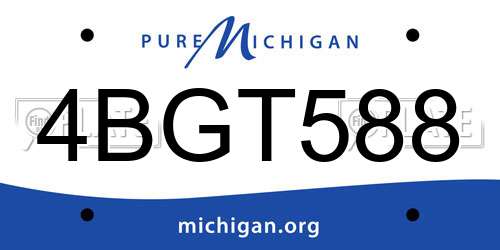 4BGT588 Michigan License Plate