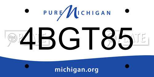 4BGT85 Michigan License Plate