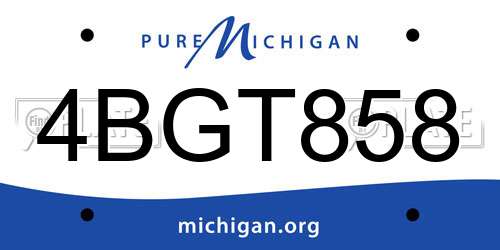 4BGT858 Michigan License Plate