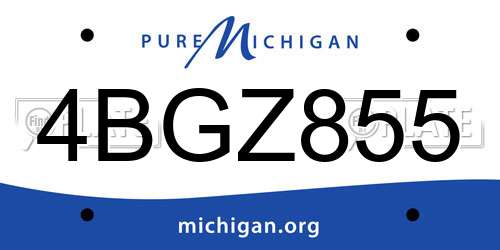 4BGZ855 Michigan License Plate
