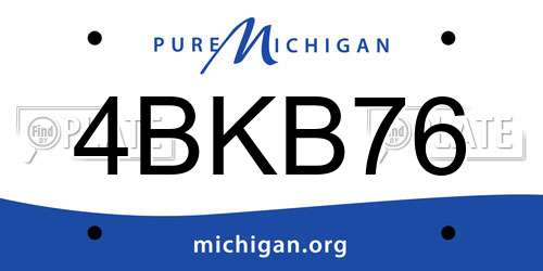 4BKB76 Michigan License Plate