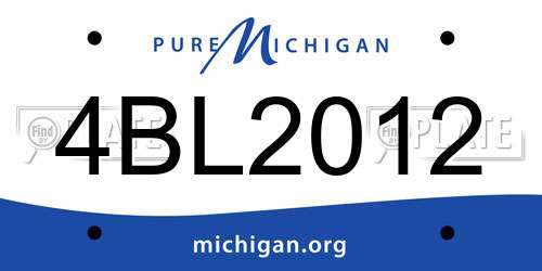 4BL2012 Michigan License Plate