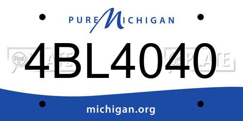 4BL4040 Michigan License Plate