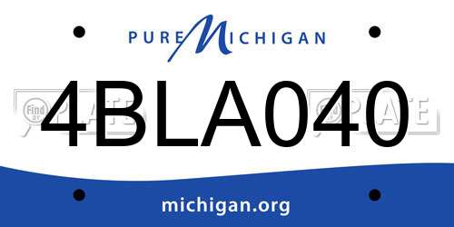 4BLA040 Michigan License Plate