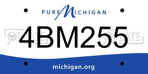 4BM255 Michigan License Plate