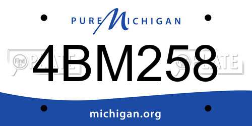 4BM258 Michigan License Plate