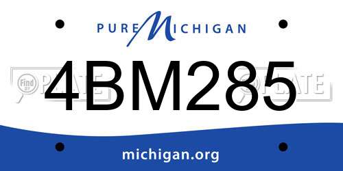 4BM285 Michigan License Plate