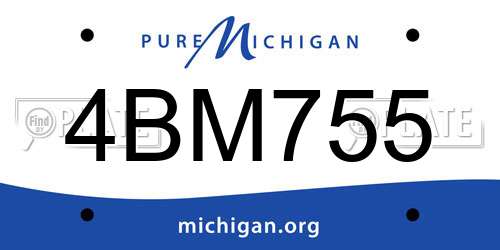4BM755 Michigan License Plate