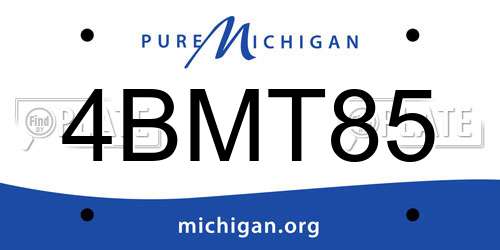 4BMT85 Michigan License Plate