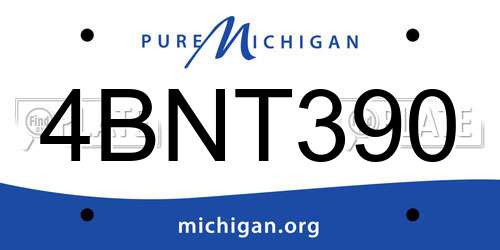 4BNT390 Michigan License Plate