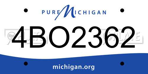 4BO2362 Michigan License Plate