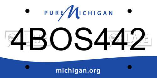 4BOS442 Michigan License Plate
