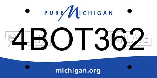 4BOT362 Michigan License Plate
