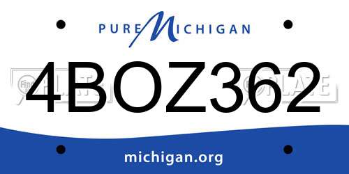 4BOZ362 Michigan License Plate