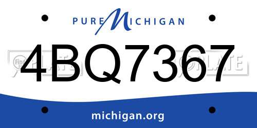 4BQ7367 Michigan License Plate