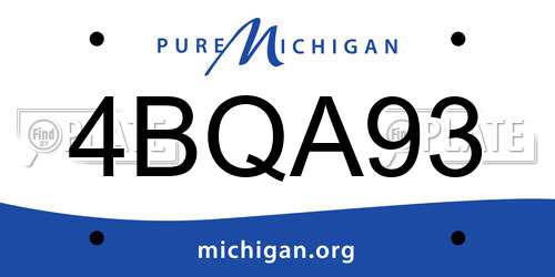 4BQA93 Michigan License Plate