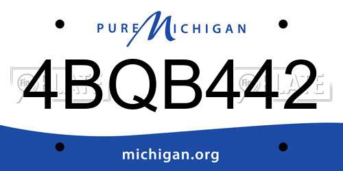 4BQB442 Michigan License Plate