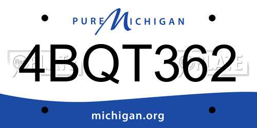 4BQT362 Michigan License Plate