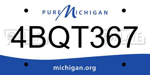 4BQT367 Michigan License Plate