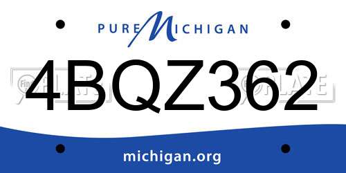 4BQZ362 Michigan License Plate