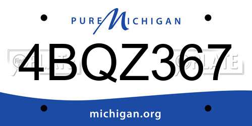4BQZ367 Michigan License Plate