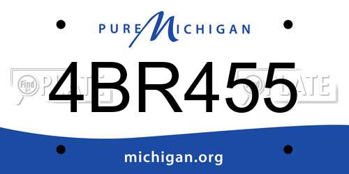 4BR455 Michigan License Plate