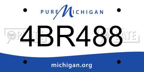4BR488 Michigan License Plate