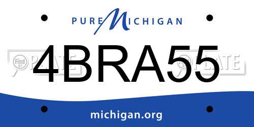 4BRA55 Michigan License Plate