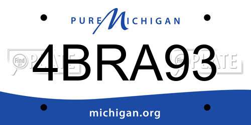 4BRA93 Michigan License Plate