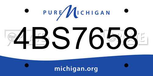 4BS7658 Michigan License Plate