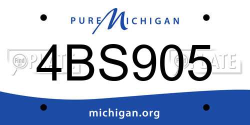 4BS905 Michigan License Plate