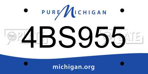 4BS955 Michigan License Plate
